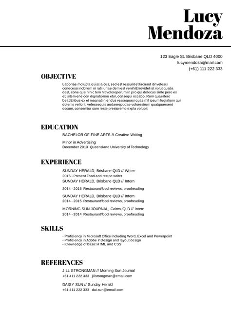 Resume Templates Examples Free Templates 2 Resume Examples - Vrogue