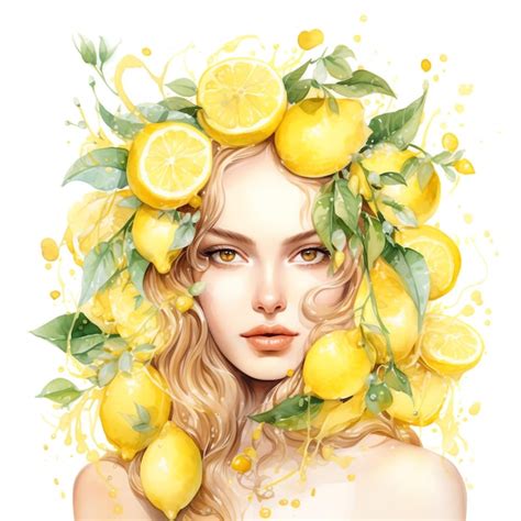Premium Photo | Beautiful Lemon yellow princess clipart illustration