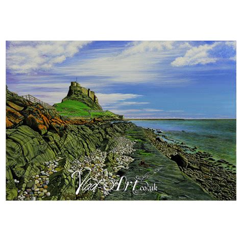 Lindisfarne Castle on Holy Island Watercolour Painting by Vlad-Art