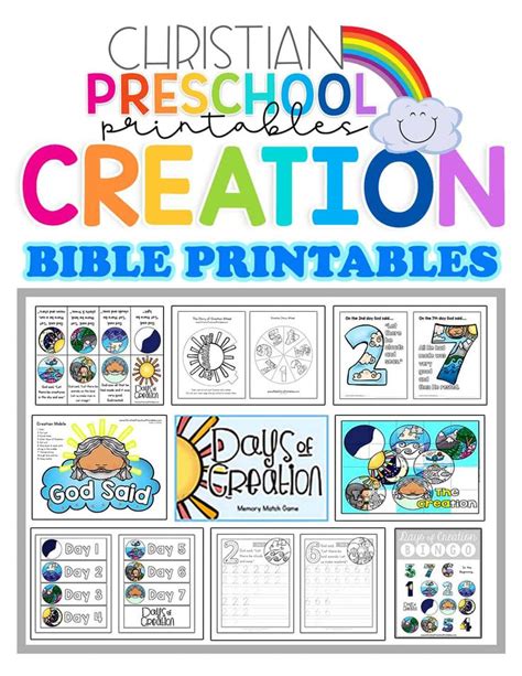 Free Days of Creation Printables | Preschool printables, Days of creation, Christian preschool