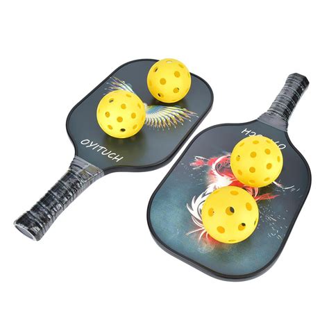 Fdit Pickleball Racket,Sports Equipment,Pickleball Paddles Set Carbon Fiber Rackets with Balls ...