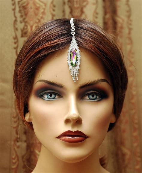 FREE SHIPPING Maang Tikka Headpiece, Hair Jewelry Bridal Headpiece, Hair Chain Accessory, Indian ...