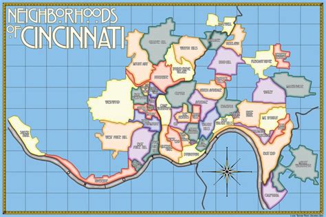 Cincinnati Neighborhoods Art Print - Etsy