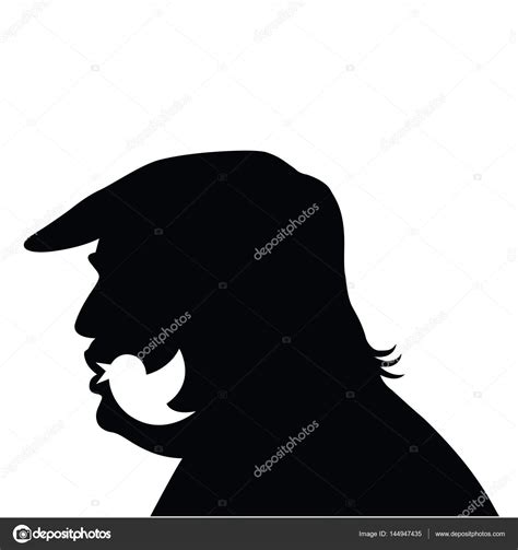 Donald Trump Social Media Updates. Vector Silhouette Icon Stock Vector by ©doddis 144947435