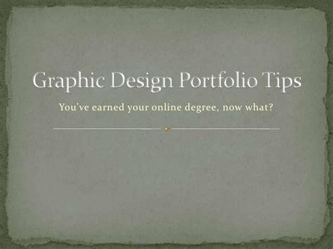 Graphic Design Portfolio Tips