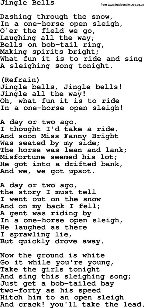 Catholic Hymns, Song: Jingle Bells - lyrics and PDF