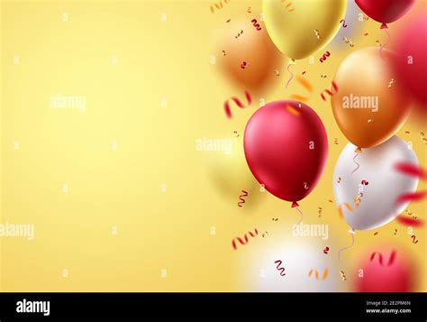 Birthday balloons vector template background design. Balloon elements for birthday invitation ...