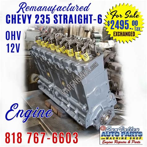 Remanufactured GM 235 1953 Chevy Truck Engine