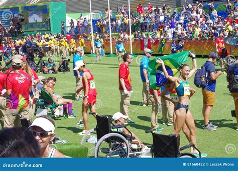 Finish Line of Marathon at Rio2016 Editorial Photography - Image of ...