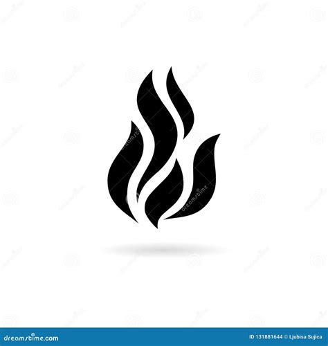 Black Fire Flame Logo or Icon Stock Vector - Illustration of flame ...