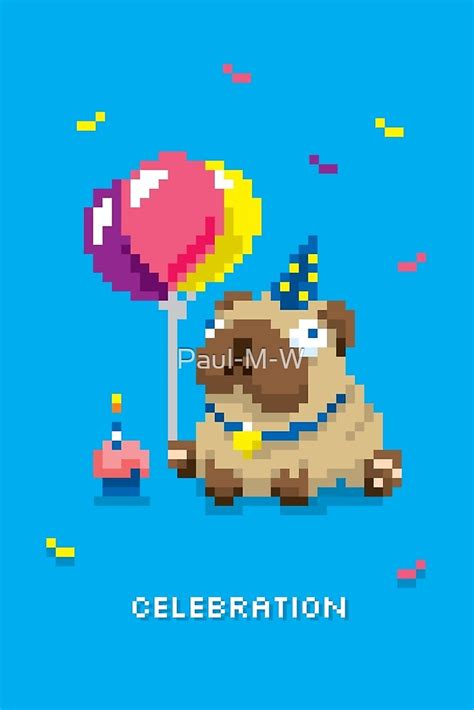 "Pug Pixel Art" by Paul-M-W | Redbubble