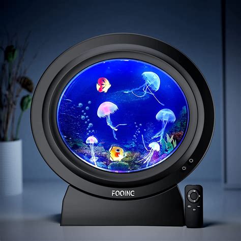 FOOING Jellyfish Lava Lamp Aquarium Wall Lights Electric Round ...