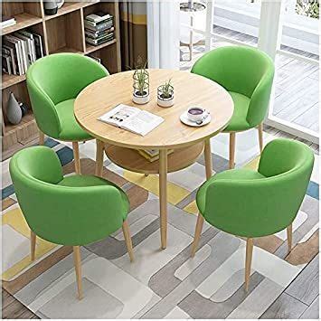 QLAZO Modern Kitchen Table and Chairs Set Beauty Salon Leisure Table Meeting Room Hotel Round ...