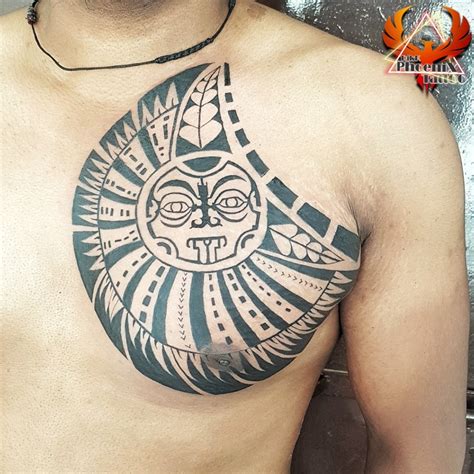 Maori Tribal Chest Tattoos