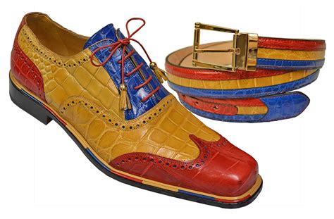 Mauri 2787 Red / Light Rust / Electric Blue Genuine All-Over Alligator Shoes - $1,199.90 ...