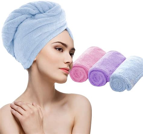 Hair Turban, Turban Drying Towel 2 Pieces, Microfiber Headscarf Quick Absorbent For Girls Women ...