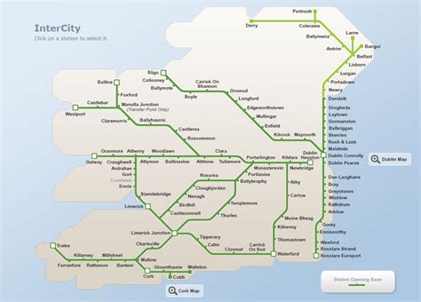 Station and Route Maps - Iarnród Éireann - Irish Rail | Route map, Train map, Train route