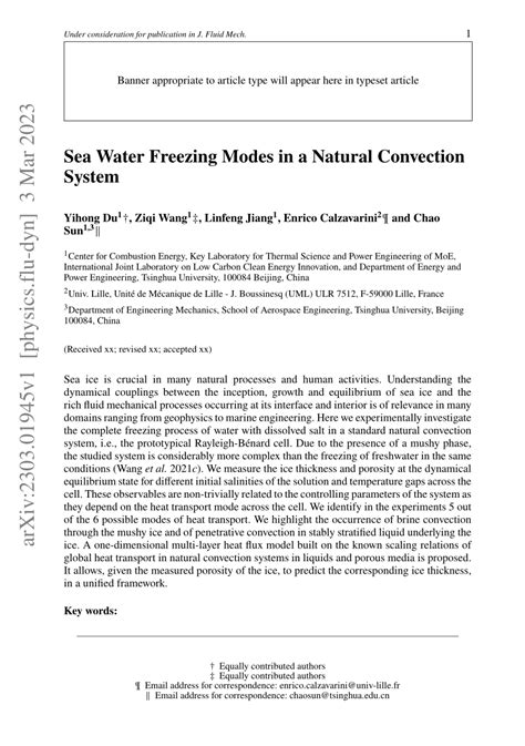 (PDF) Sea Water Freezing Modes in a Natural Convection System