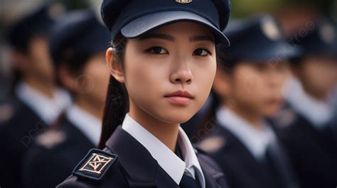 Asian Female Police Officers In Uniform Background, Cardigan Proud Face Uniform, Hd Photography ...