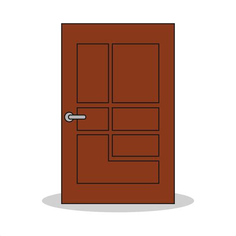 Wooden door in flat cartoon style. Vector illustration 6623068 Vector Art at Vecteezy