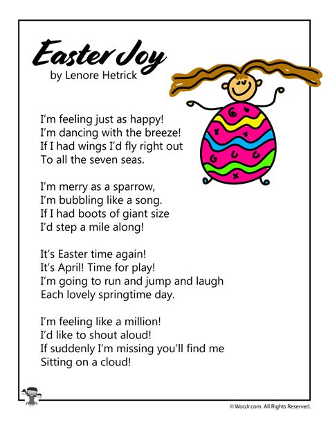 Printable Easter Poems - Printable Word Searches