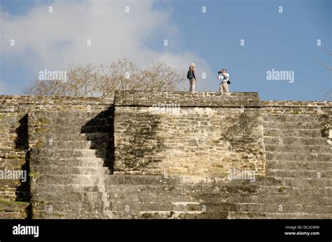 Belize, Altun Ha. Ruins of Mayan ceremonial site. Plaza B, Temple of the Masonry Altars (aka ...