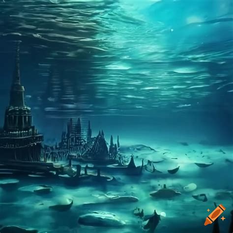 Image of a mystical underwater city on Craiyon