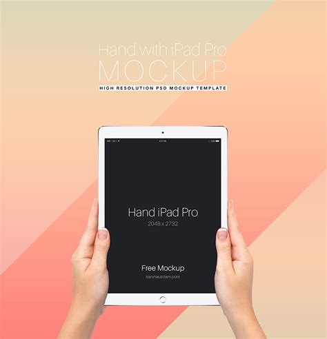 Hand Holding iPad Pro Free PSD Mockup Template – Download PSD