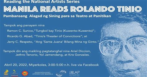 Manila Reads Rolando Tinio | Events | Ateneo de Manila University