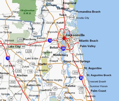 Map of Jacksonville FL