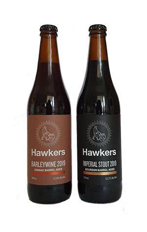 Hawkers Cognac Barrel-Aged Barleywine & Bourbon Barrel-Aged Imperial ...