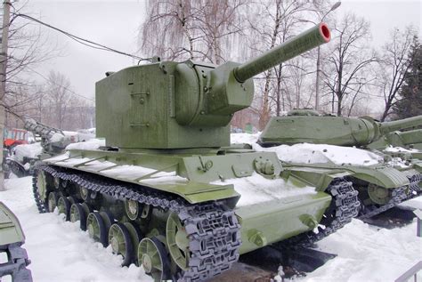 The last surviving KV-2 on display in Moscow during the winter. : r ...