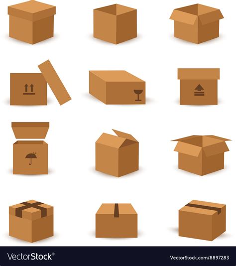 Flat box and packing icon Royalty Free Vector Image