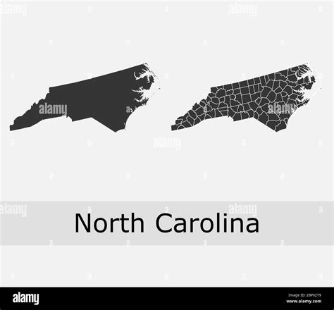 North Carolina maps vector outline counties, townships, regions, municipalities, departments ...