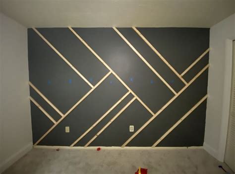 How to Make a Geometric Accent Wall DIY | Accent wall paint, Accent wall designs, Bedroom wall ...