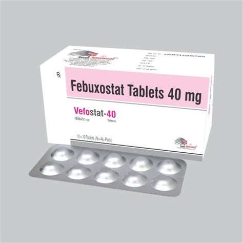 Febuxostat Tablets IP 40 mg Manufacturer and Supplier in India.