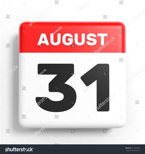 August 31 Calendar On White Background Stock Illustration 611641244 | Shutterstock