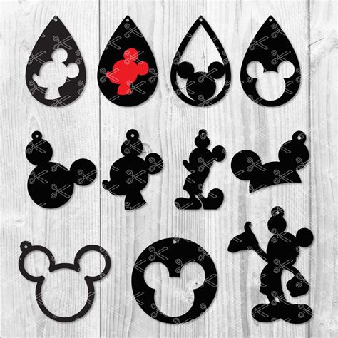 Disney Earrings SVG DXF PNG Cut Files - Mickey Earring SVG