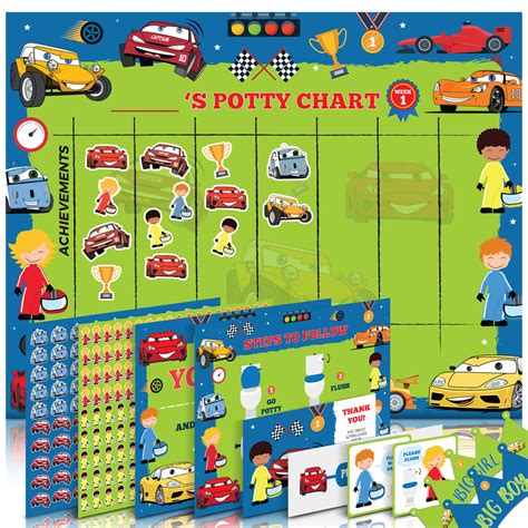 Potty Training Chart for Toddlers – Cars Design - Sticker Chart, 4 Wee – Athena Futures Inc.