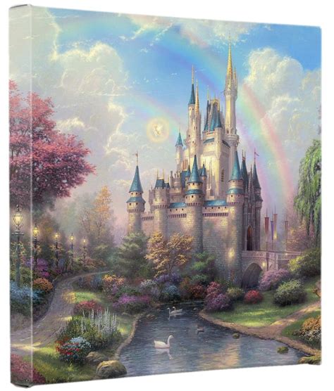 A New Day at the Cinderella Castle by Thomas Kinkade 14x14 Canvas Wrap