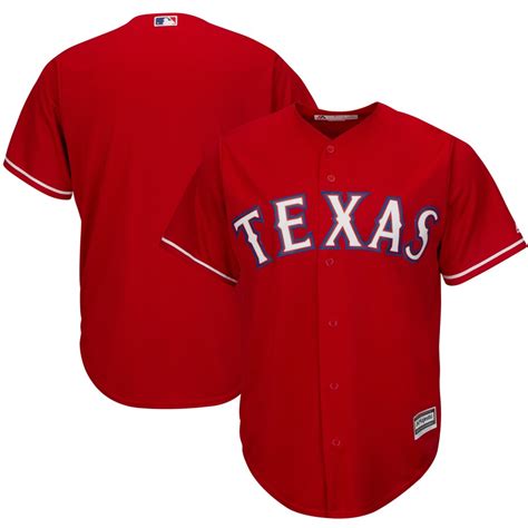 Texas Rangers Majestic Official Cool Base Jersey - Red