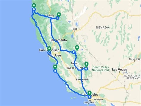 Ultimate 2 Week California National Park Road Trip Itinerary for 2022 California Road Trip Map ...