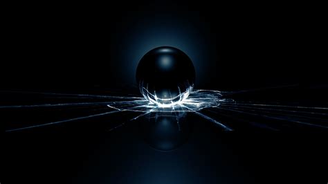 Black ball break mirror photo, digital art, sphere, broken glass, dark HD wallpaper | Wallpaper ...