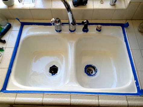 How to Resurface a Sink | Porcelain kitchen sink, Kitchen sink remodel, Painting a sink