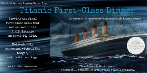 Titanic First Class Dinner - The Lumber Baron Inn