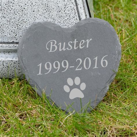 Dog Memorial Small Slate Heart Stone Grave Marker