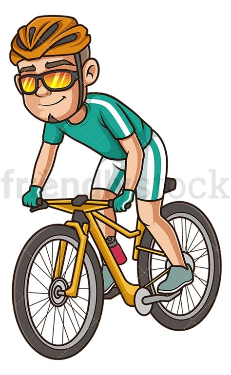 Hispanic Man Riding Bike Cartoon Clipart Vector - FriendlyStock