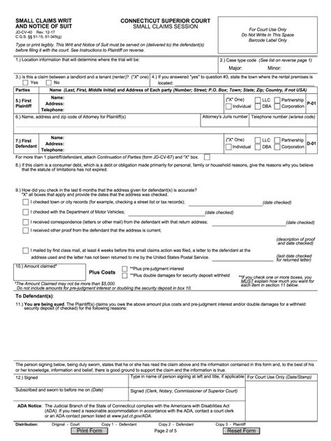 Ct Court Forms Cv040 - Fill and Sign Printable Template Online | US Legal Forms