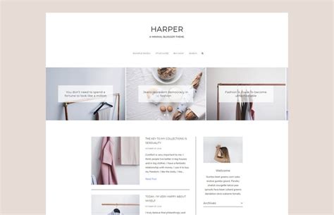 Harper Minimalist Blogger Template Fashion Blog Theme - Etsy