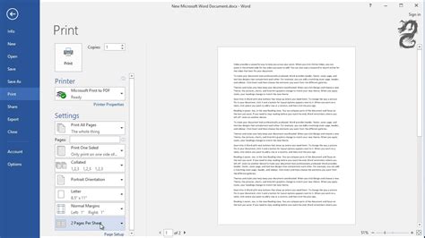 Print Two Pages Per Sheet in Word - YouTube